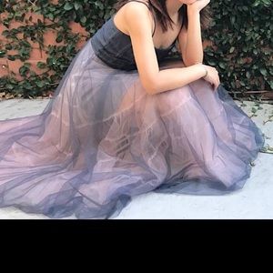 4 layers Chiffon Gown Dress pinkish grey works for every occasion